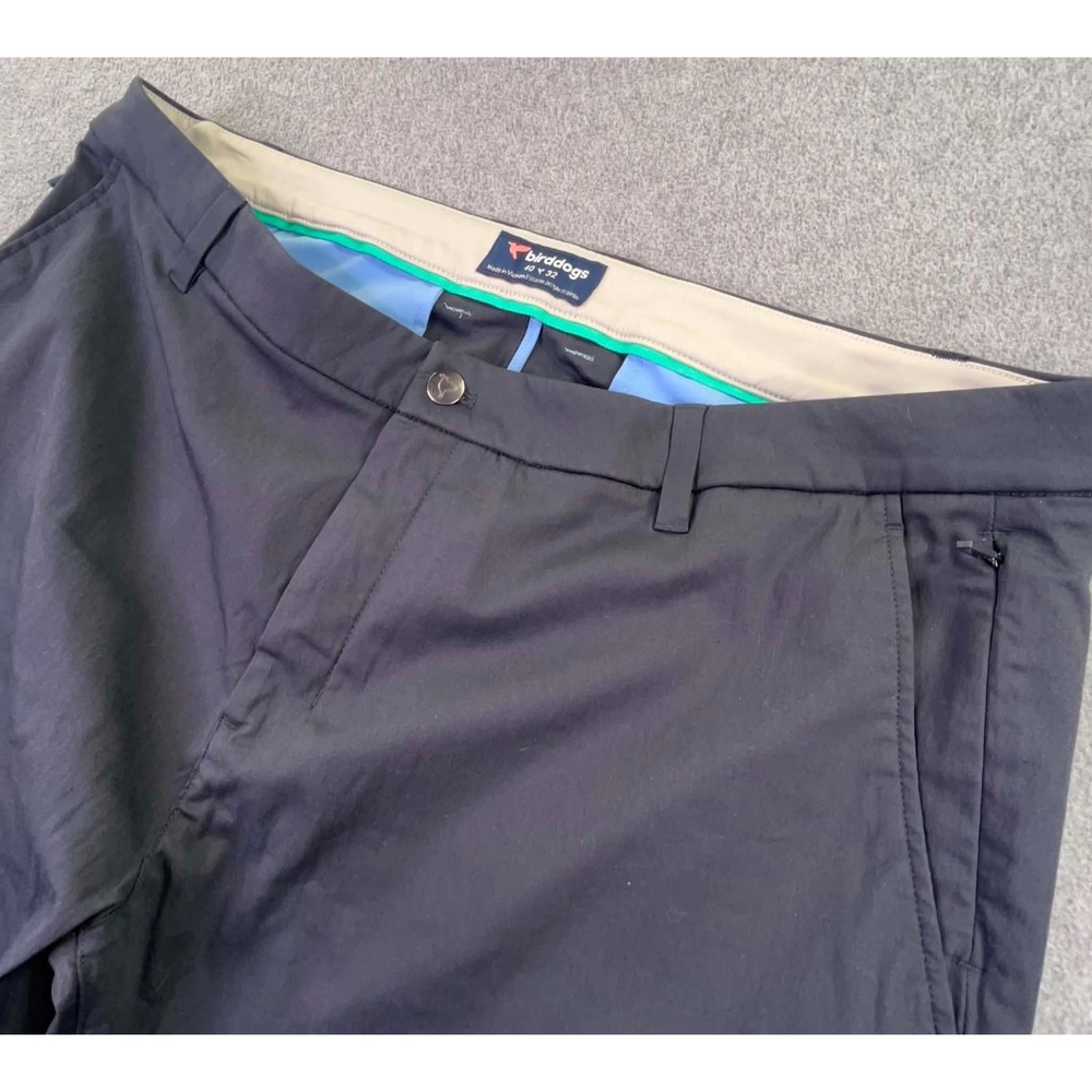 Birddogs Mens 40x32 Black Stretch Chino Pants Built In Liner Golf Performance